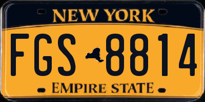 NY license plate FGS8814