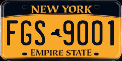 NY license plate FGS9001