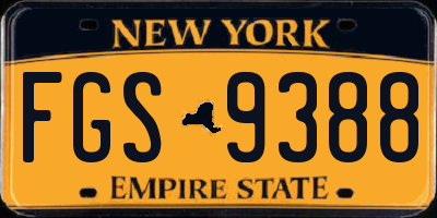 NY license plate FGS9388