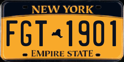 NY license plate FGT1901