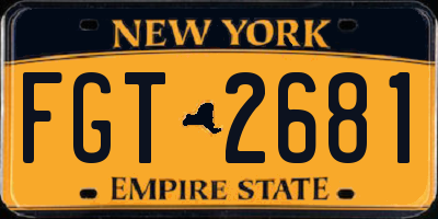 NY license plate FGT2681