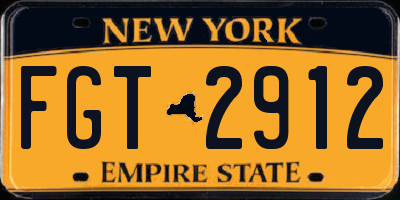 NY license plate FGT2912