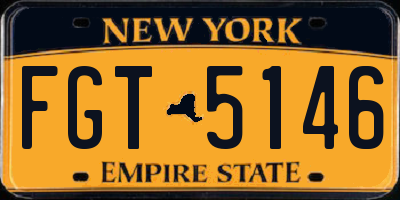 NY license plate FGT5146