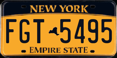 NY license plate FGT5495