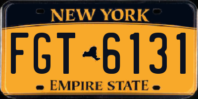 NY license plate FGT6131