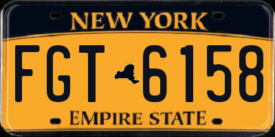 NY license plate FGT6158
