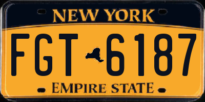NY license plate FGT6187