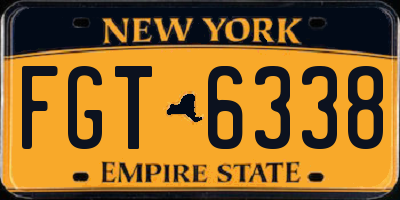 NY license plate FGT6338