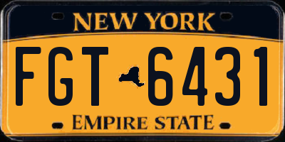 NY license plate FGT6431