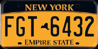 NY license plate FGT6432