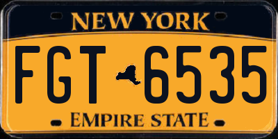 NY license plate FGT6535