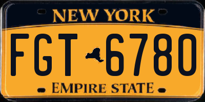 NY license plate FGT6780