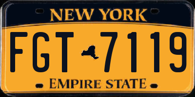 NY license plate FGT7119