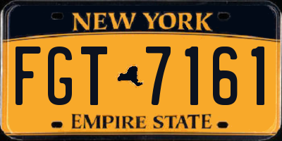 NY license plate FGT7161