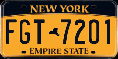 NY license plate FGT7201