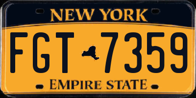 NY license plate FGT7359