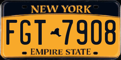 NY license plate FGT7908