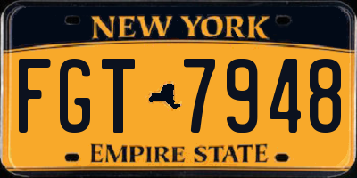 NY license plate FGT7948