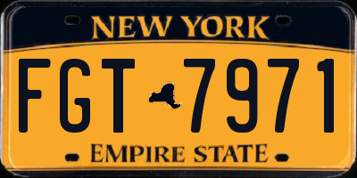 NY license plate FGT7971