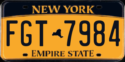 NY license plate FGT7984