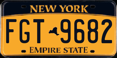 NY license plate FGT9682