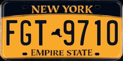 NY license plate FGT9710