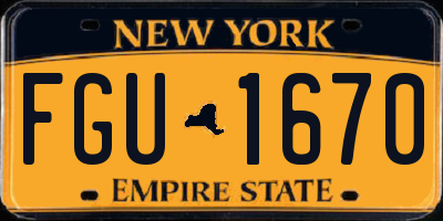 NY license plate FGU1670
