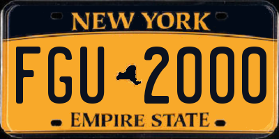 NY license plate FGU2000