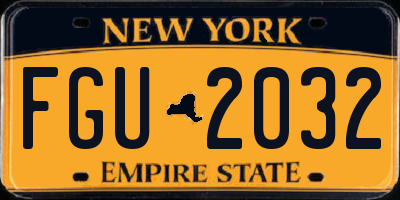 NY license plate FGU2032
