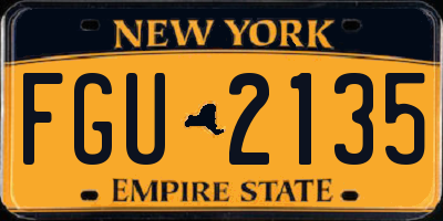 NY license plate FGU2135