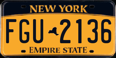 NY license plate FGU2136