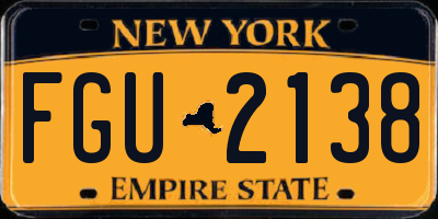 NY license plate FGU2138