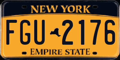 NY license plate FGU2176