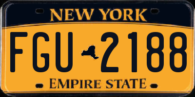 NY license plate FGU2188