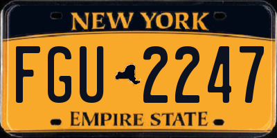 NY license plate FGU2247
