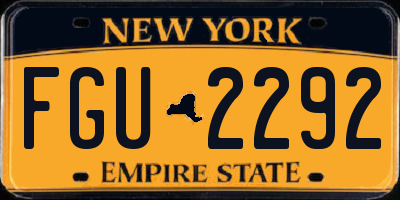 NY license plate FGU2292