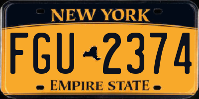 NY license plate FGU2374