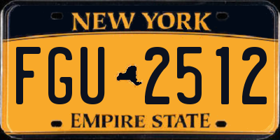 NY license plate FGU2512