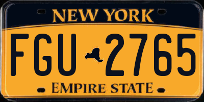 NY license plate FGU2765