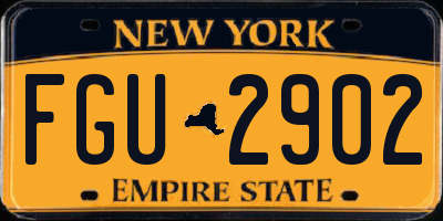 NY license plate FGU2902