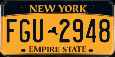 NY license plate FGU2948