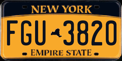 NY license plate FGU3820