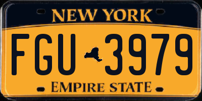 NY license plate FGU3979