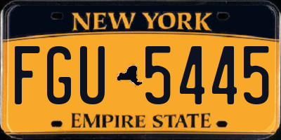 NY license plate FGU5445