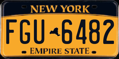 NY license plate FGU6482