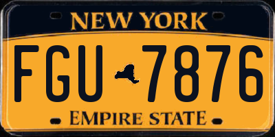 NY license plate FGU7876