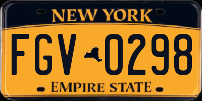 NY license plate FGV0298