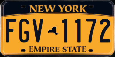 NY license plate FGV1172