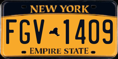 NY license plate FGV1409