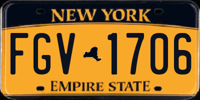 NY license plate FGV1706